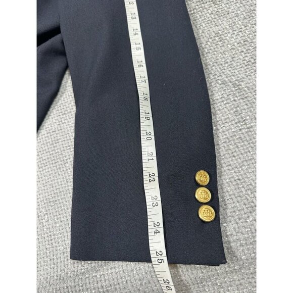 Vtg Brooks Brothers Blazer Mens‎ 43 Blue Brooksease Wool Gold Buttons Flaw - Picture 5 of 16